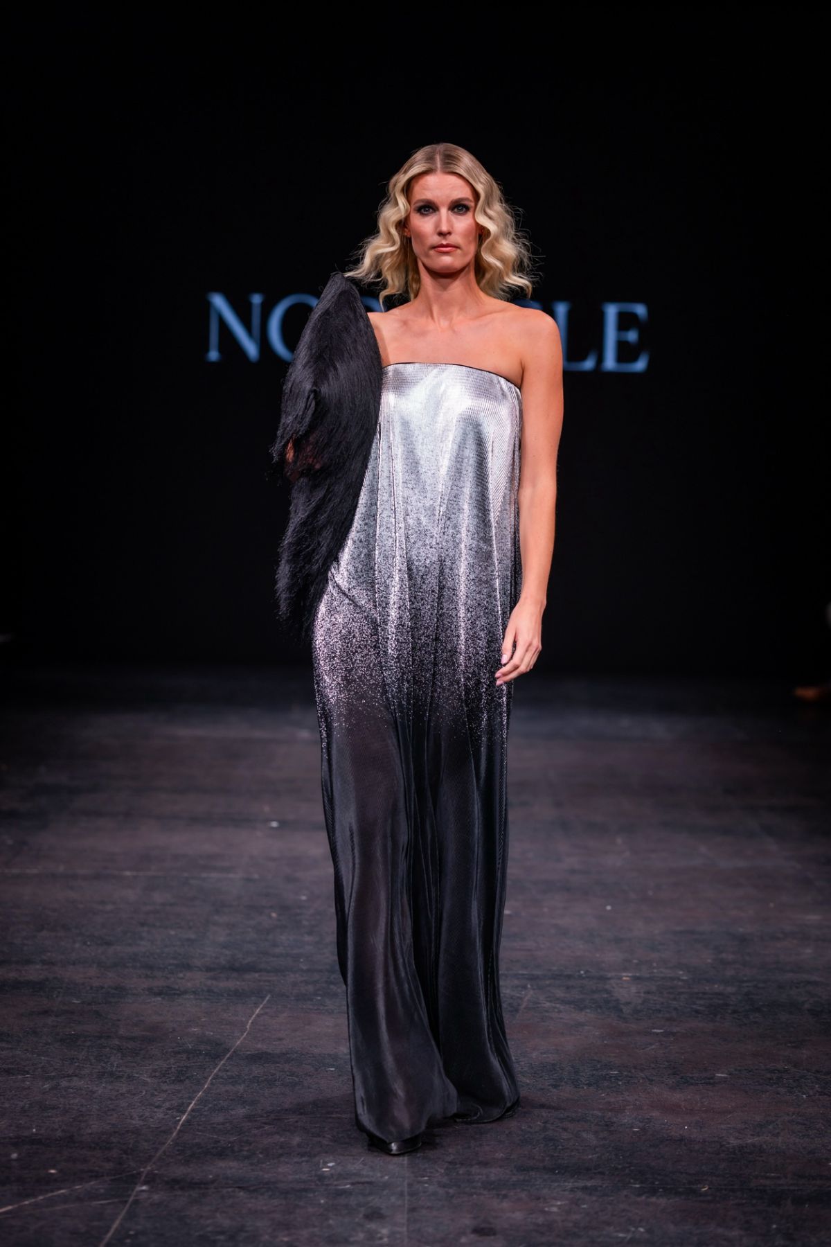 Ombre black/silver dress